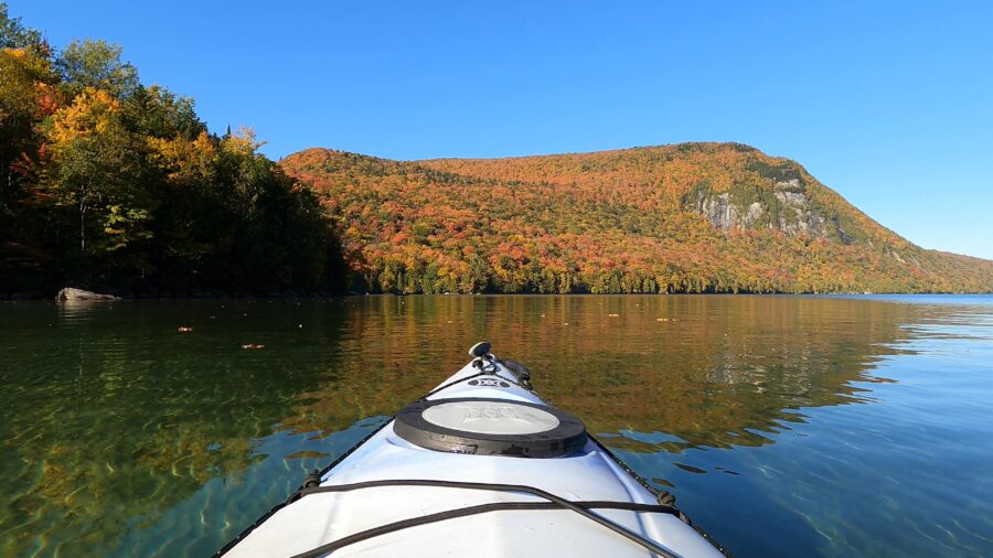 Fall kayaking at Lake Willoughby