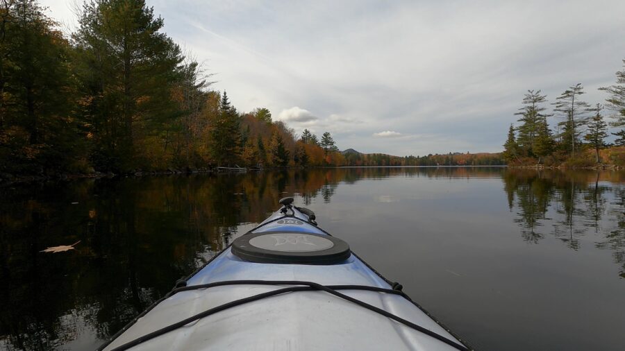 Groton's Ricker Pond during foliage, via kayak.